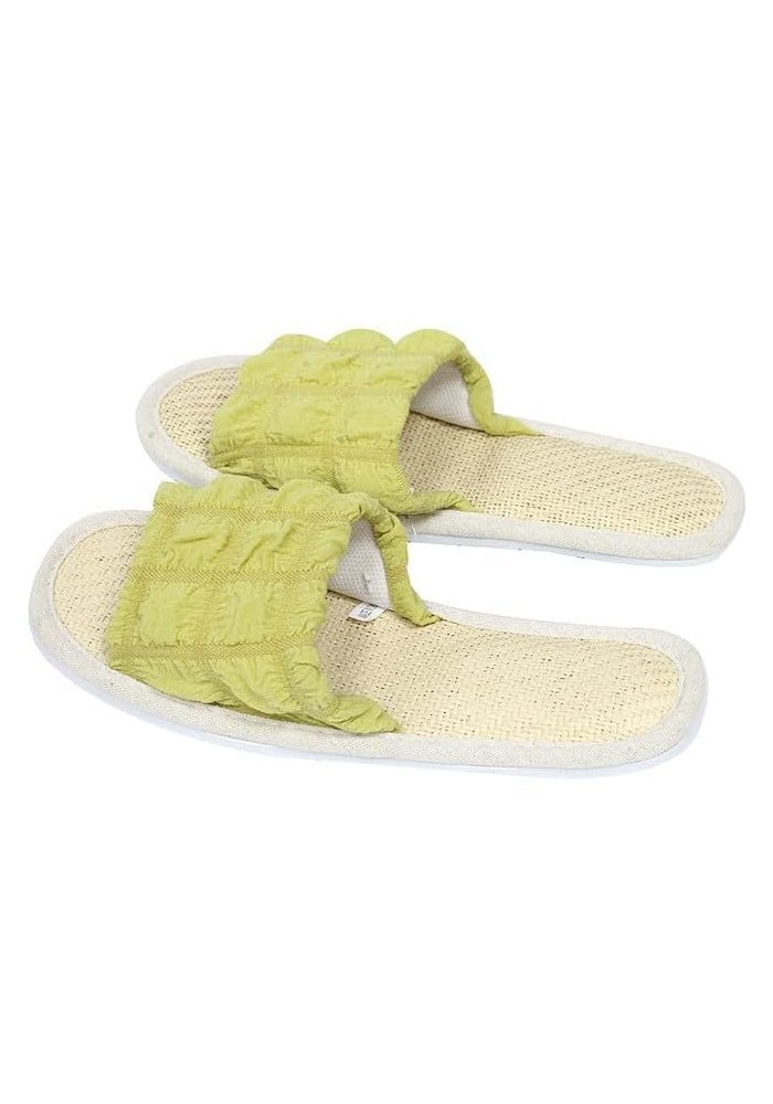 DAISO Unisex Puffy Slippers – Green – Comfortable Indoor Home Slippers – US 4–6 / EU 35–38 - Image 2